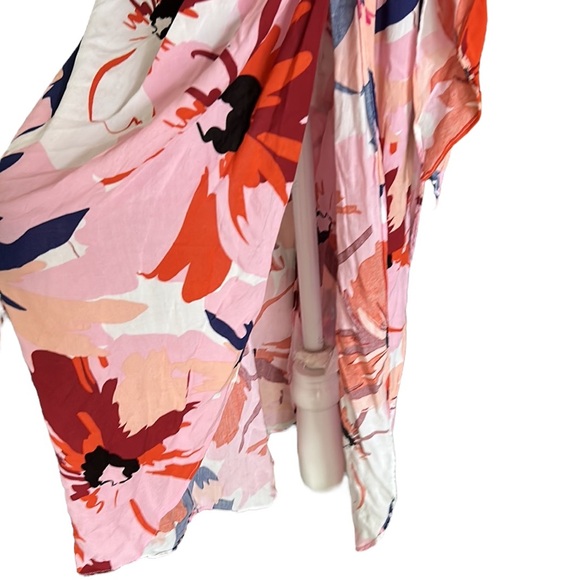 NEW Le Salty Label Pink Tropical Floral Sarong Tie Waist Wrap Midi Skirt - S - Picture 5 of 12